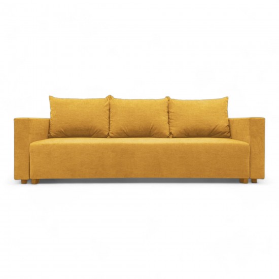 Classic sofa bed with linen box Yellow