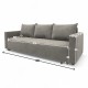 Classic sofa bed with linen box Light gray