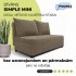 Two-seater sofa bed with storage box Beige