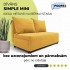 Two-seater sofa bed with storage box Yellow