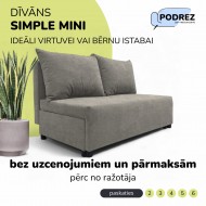 Two-seater sofa bed with storage box Light gray