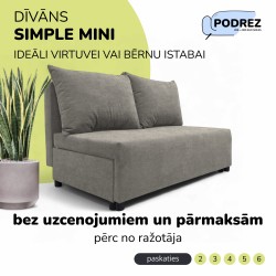 Divvietīgs izvelkams dīvāns ar veļas kasti Gaiši pelēka