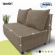 Two-seater sofa bed with storage box Beige