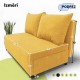 Two-seater sofa bed with storage box Yellow