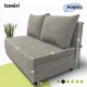Two-seater sofa bed with storage box Light gray