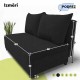 Two-seater sofa bed with storage box Graphite