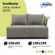 Two-seater sofa bed with storage box Light gray