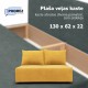 Two-seater sofa bed with storage box Yellow