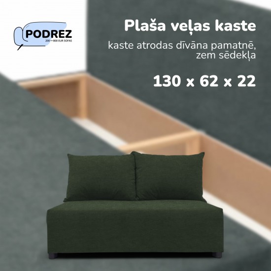 Divvietīgs izvelkams dīvāns ar veļas kasti Tirkīza zaļa
