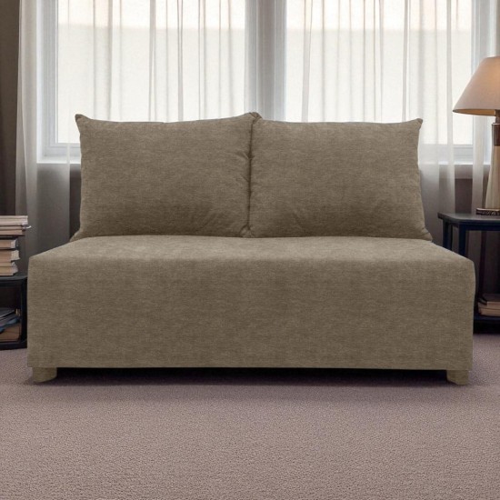 Two-seater sofa bed with storage box Beige