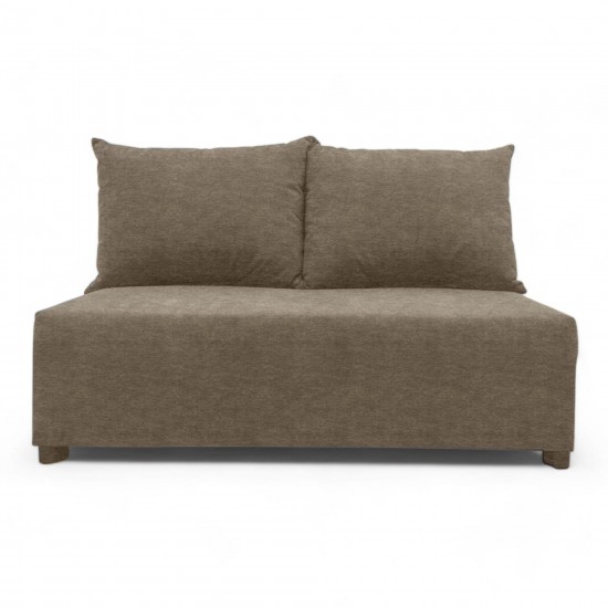 Two-seater sofa bed with storage box Beige