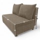 Two-seater sofa bed with storage box Beige