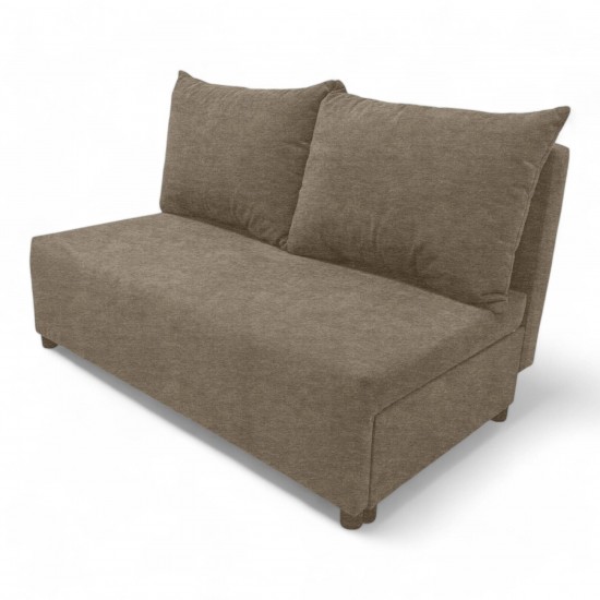 Two-seater sofa bed with storage box Beige