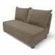 Two-seater sofa bed with storage box Beige