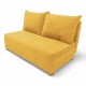 Two-seater sofa bed with storage box Yellow