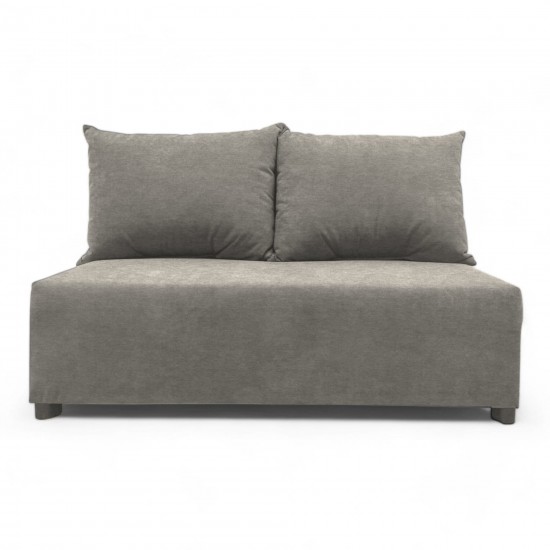 Two-seater sofa bed with storage box Light gray