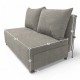 Two-seater sofa bed with storage box Light gray