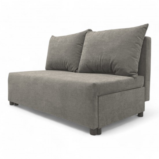 Two-seater sofa bed with storage box Light gray