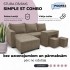 Corner sofa bed bed with table and poufs Beige