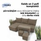 Corner sofa bed bed with table and poufs Beige