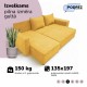 Corner sofa bed bed with table and poufs Yellow