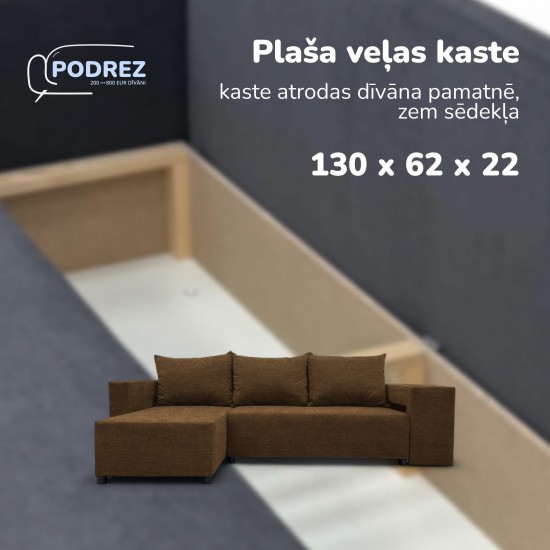 Corner sofa bed bed with table and poufs Brown