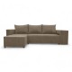 Corner sofa bed bed with table and poufs Beige
