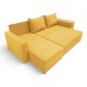 Corner sofa bed bed with table and poufs Yellow