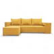Corner sofa bed bed with table and poufs Yellow