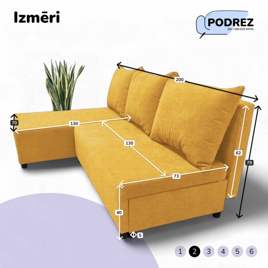 Corner sofa bed bed Yellow