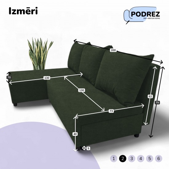 Corner sofa bed bed Turquoise green