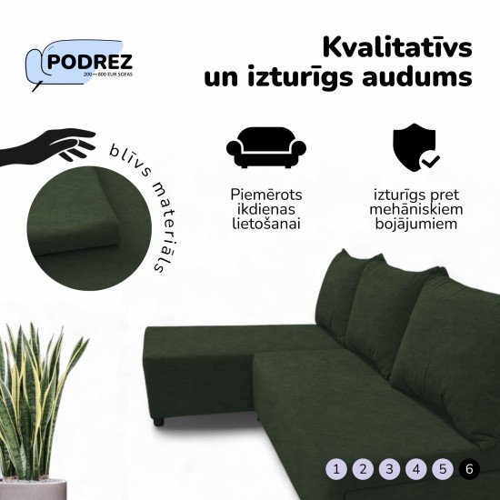 Corner sofa bed bed Turquoise green