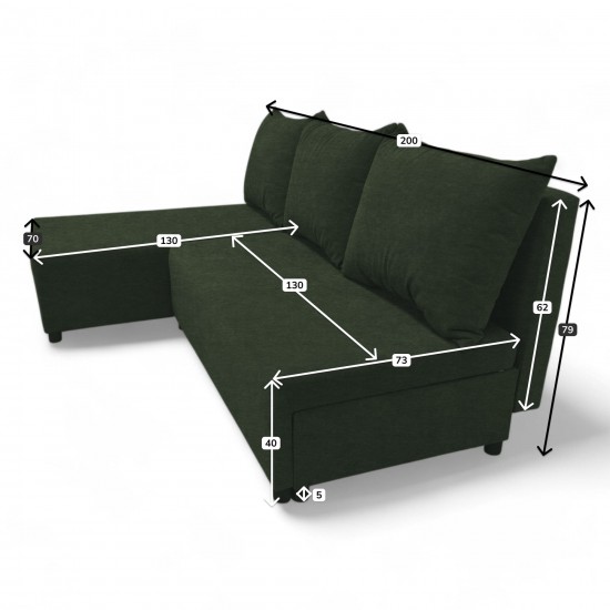 Corner sofa bed bed Turquoise green