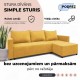 Corner sofa bed with storage box Yellow