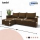 Corner sofa bed with storage box Brown