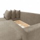 Corner sofa bed with storage box Beige