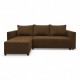 Corner sofa bed with storage box Brown