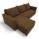Corner sofa bed with storage box Brown