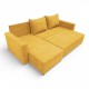 Corner sofa bed with storage box Yellow