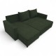 Corner sofa bed with storage box Turquoise green