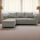Corner sofa bed with storage box Light gray