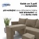 Simple X Combo double sofa bed with table and poufs Beige