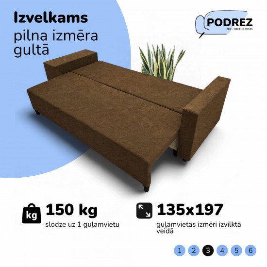 Simple X Combo double sofa bed with table and poufs Turquoise green