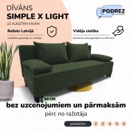 Simple X Light double sofa bed Turquoise green