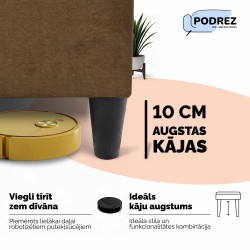 Divvietīgs izvelkamais dīvāns bez roku balstiem Simple X Light Brūna