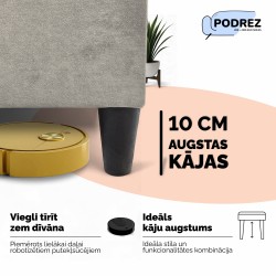 Divvietīgs izvelkamais dīvāns bez roku balstiem Simple X Light Gaiši pelēka
