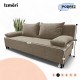 Simple X Light double sofa bed Beige