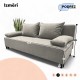 Simple X Light double sofa bed Light gray