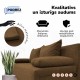 Simple X Light double sofa bed Brown