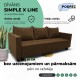 Simple X Line classic sofa bed with storage compartment Brown